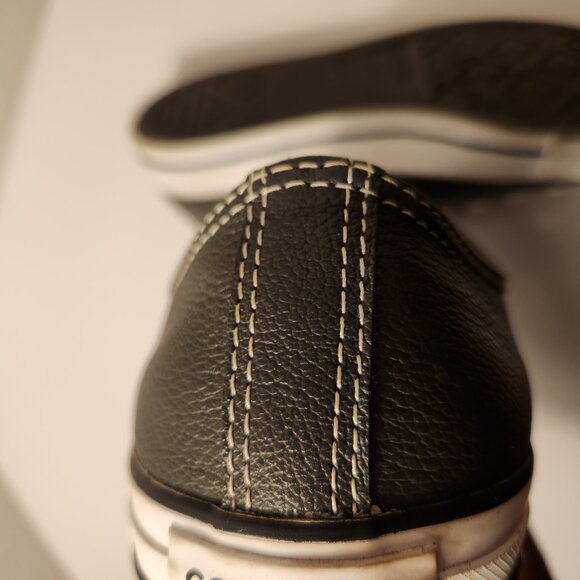 Grey Leather Converse All Stars Low Top Sneakers Men's Size 9 Women's Size 11 - Picture 12 of 12